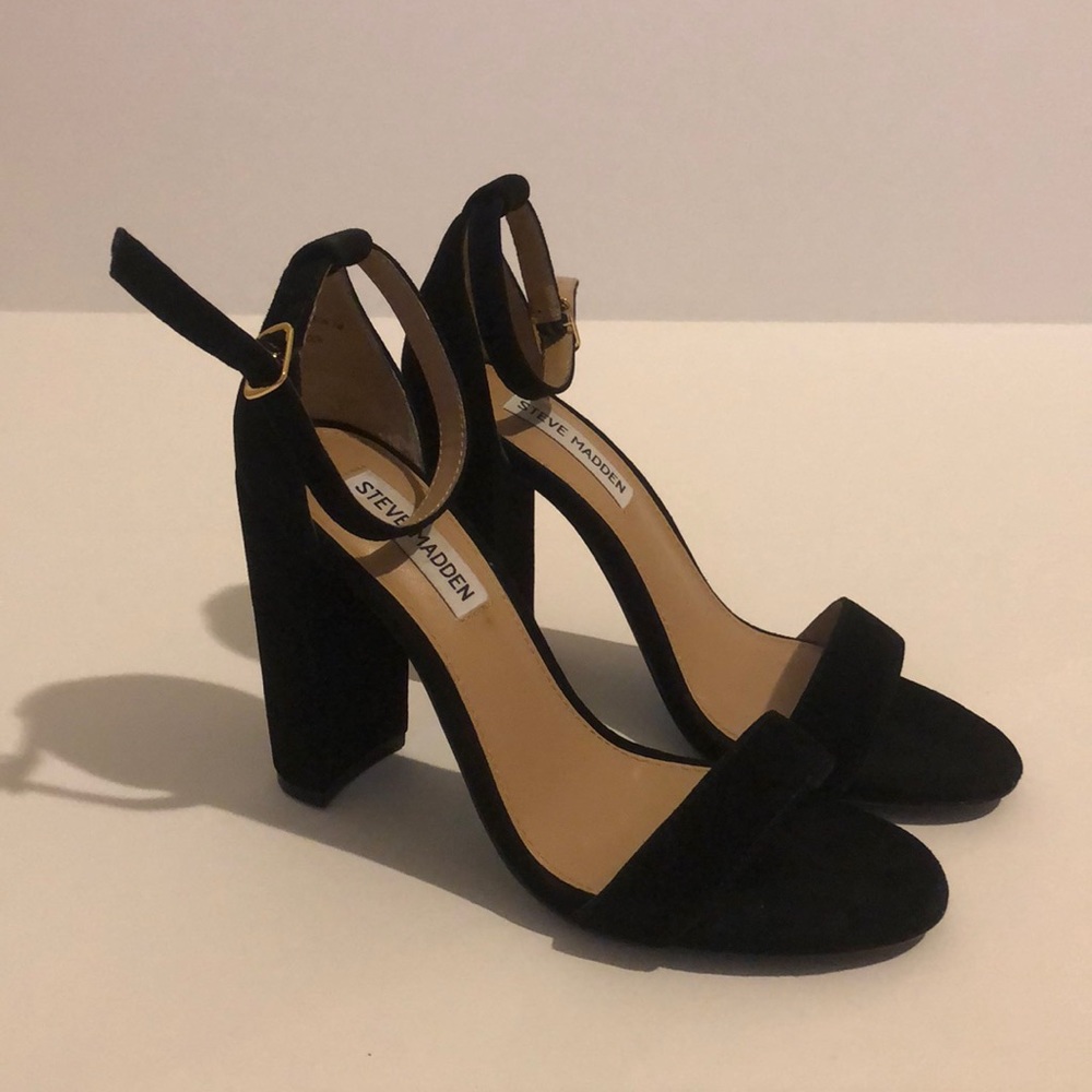 Steve Madden Black Block Heel Sandals Size 7